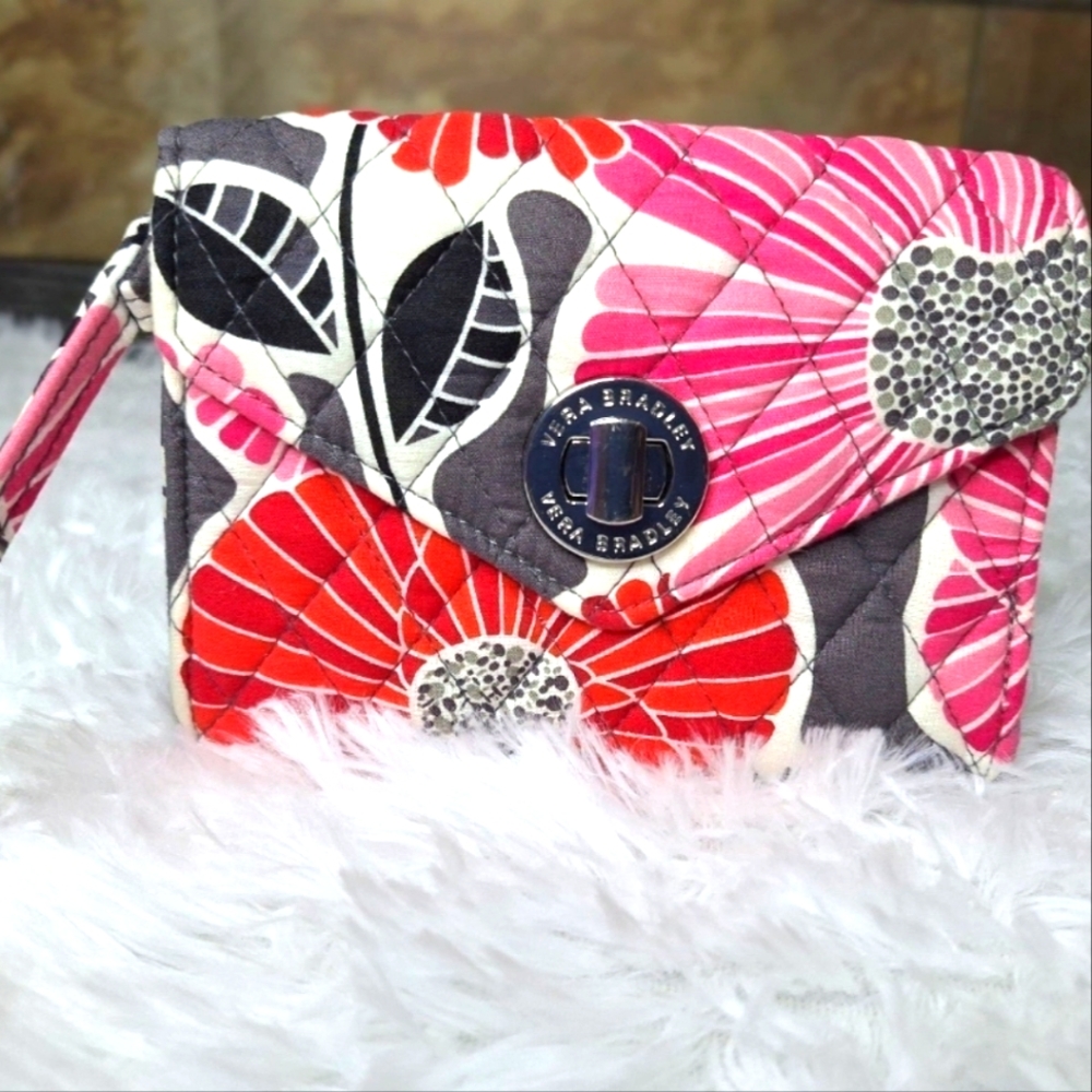 Vera Bradley Pink and Red Floral Wallet / Wristlet